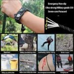 21 in 1 Survival Bracelet, Paracord Emergency Outdoor Sports Wristband Kit Waterproof Compass, SOS LED Light, Thermometer, Rescue Whistle, Fire Starter. Multi 21 Tools (Black 2 Pc) - Image 6