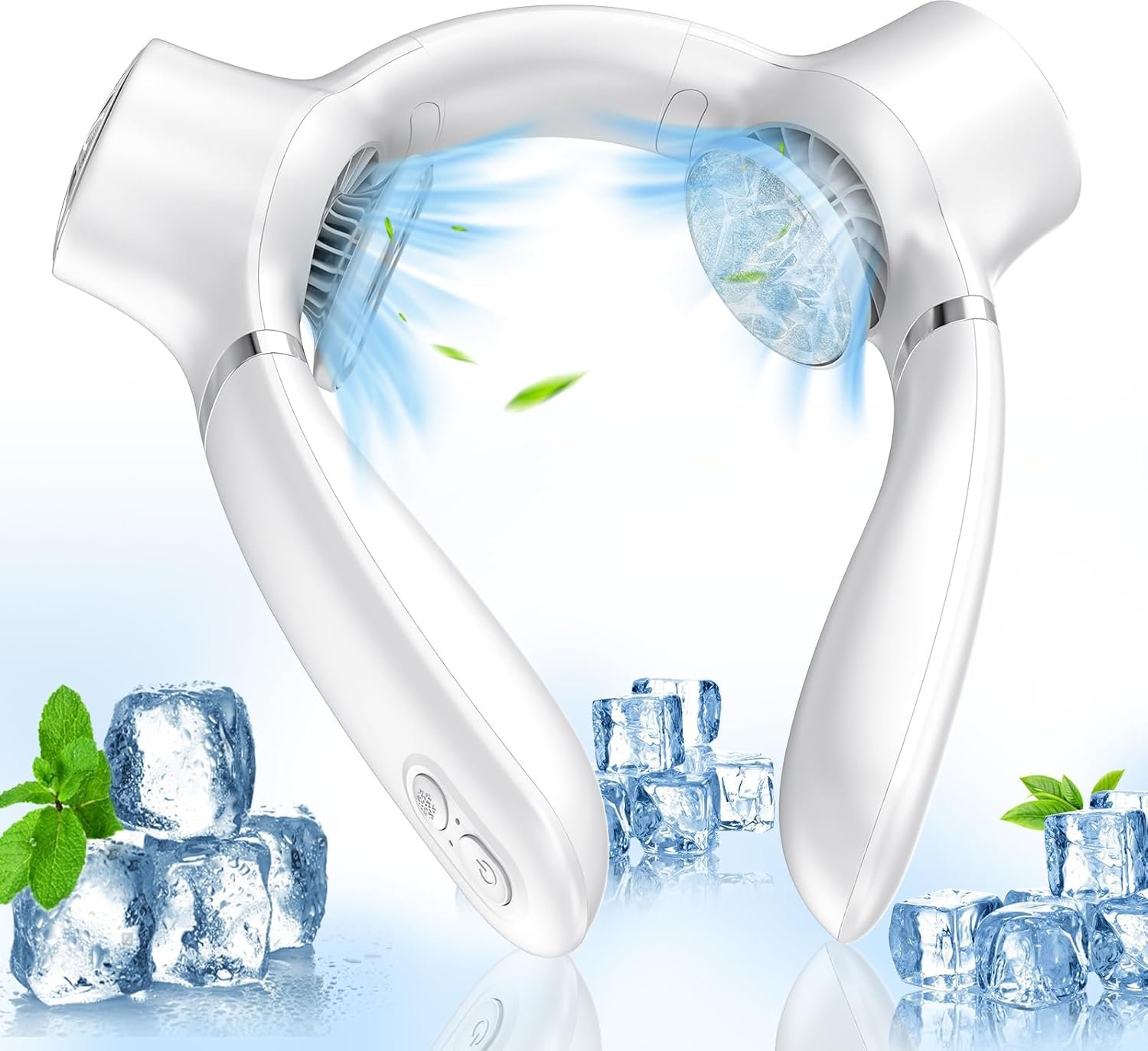 V1107-WHITEPORTABLENECKFAN-202511172350-00 White Portable Neck Fan: Hands-Free Wearable Air Conditioner with 4000mAh Battery for Australian Travel & Daily Use - Image 1