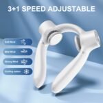 White Portable Neck Fan: Hands-Free Wearable Air Conditioner with 4000mAh Battery for Australian Travel & Daily Use - Image 4