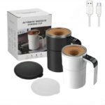 380ML Self-Stirring Electric Coffee Mug Black and White Cup - Image 8