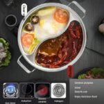 32cm 316 Stainless Steel Twin Divided Hot Pot Silver - Image 6