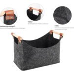 Wooden Firewood Storage Felt Basket Foldable - Image 3