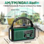 10000mAh Solar-Powered Emergency Radio with Flashlight - Image 6