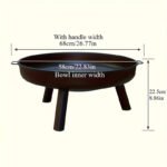 Outdoor Metal Fire Pit Bowl with Handles & Legs - Image 6