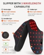 Rechargeable Red Light Therapy Slippers Black - Image 6
