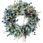 Blueberry Eucalyptus Wreath with Golden Accents - Image 2