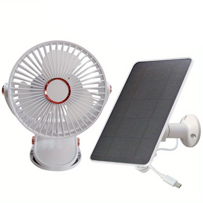 V1142-TM601099641257303-202603021345-00 Solar Battery Camping Fan with Light Rechargeable - Image 1