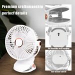 Solar Battery Camping Fan with Light Rechargeable - Image 2