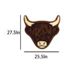 American Style Brown Bull Head Flocked Rug, Bedroom Bedside Rug, Bathroom Doorway Absorbent Mat, Non-Slip Toilet Mat - Image 2