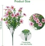 7 Heads 35 Mesh Eucalyptus Violet White 21 Bunches - Image 9