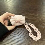 AirPods 2 Silk Bow [Pink Shell] + Pink Double Silver Buckle Bracelet