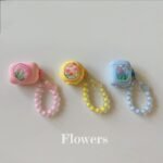 Floral Off-white AirPods Pro Case with Colorful Bracelet - Image 5