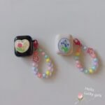 Floral patches + light blue base shell + blue bracelet AirPods Pro - Image 3