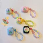 Floral patches + light blue base shell + blue bracelet AirPods Pro - Image 11