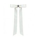 Magnetic Bow Hair Claw Clip White