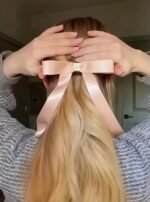 Magnetic Bow Hair Claw Clip White - Image 3