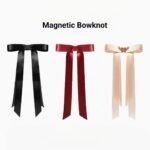 Magnetic Bow Hair Claw Clip White - Image 11