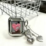 Pink Framed Heart Plated Case + 3 Heart Pendants AirPods 4 - Image 6