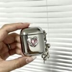 Pink Framed Heart Plated Case + 3 Heart Pendants AirPods 4 - Image 12