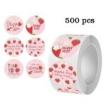 Strawberry Thank You Stickers 25mm 1inch - Image 2