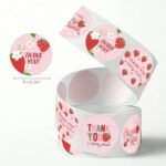 Strawberry Thank You Stickers 25mm 1inch - Image 4