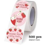 Strawberry Thank You Stickers 25mm 1inch - Image 9
