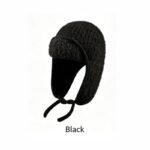 Women Sherpa Aviator Beanie - Warm Earflap Knit Hat Dark Coffee - Image 6