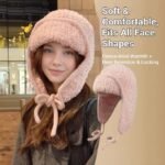 Women Sherpa Aviator Beanie - Warm Earflap Knit Hat Dark Coffee - Image 7