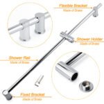 Strong Brass Chrome Round 850mm Long Sliding Rail Bar Holder For Handheld Shower - Image 3