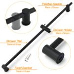Matt Black Solid Brass 850mm Long Sliding Rail Bar Swivel Handheld Shower Holder - Image 3