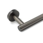Gun Metal Stainless Steel 600mm Single Towel Rack Rail Holder Round Hanger Bar - Image 3
