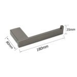 Gun Metal Square Toilet Paper Roll Tissue Roll Holder Hook Rack Wall Mounted Set - Image 2