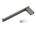 Gun Metal 304 Stainless Steel Square Towel Holder Rack Clothes Hook Kit Bathroom - Image 4