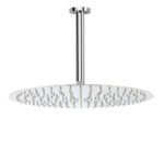 WELS Chrome Large 16" Round Rain Shower Head 300mm Ceiling Dropper Extension Arm Set