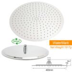 WELS Chrome Large 16" Round Rain Shower Head 300mm Ceiling Dropper Extension Arm Set - Image 4