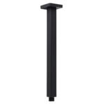 Matt Black 16" Large Rainfall Shower Head 300mm Ceiling Dropper Arm Square Mixer Taps - Image 2