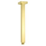 WELS Brushed Gold Square 8" Rain Shower Head 300mm Brass Ceiling Dropper Arm Set - Image 2