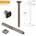 Bath Square 300mm Shower Component Brass Ceiling Extension Dropper Arm Gunmetal - Image 2
