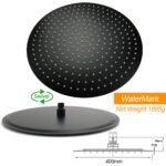 Matt Black Round 16" Extra Large Rain Shower Head 300mm Ceiling Dropper Arm Set - Image 4