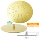 WELS 16" Round Stainless Steel Shower Head Extension Ceiling Arm Set Brushed Gold - Image 4