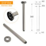 Gunmetal Round 300mm Brass Shower Arm Ceiling Mount Extension Dropper For Head - Image 2
