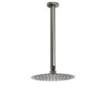 WELS Gun Metal Round 8" SUS Rainfall Shower Head 300mm Ceiling Dropper Arm Set