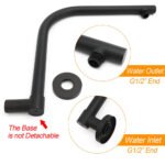 Matt Black 8" Stainless Steel Round Rain Shower Head & Gooseneck Swivel Wall Arm Set - Image 3