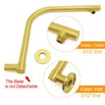 Brushed Gold Round 10 Inch Rain Shower Head Swivel Brass Gooseneck Wall Arm Set - Image 3
