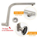 Brushed Nickel 8" Round Rainfall Shower Head 360Â°Swivel Gooseneck Wall Arm Set - Image 3