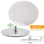 Brushed Nickel 10" Round Rainfall Shower Head 360°Swivel Gooseneck Wall Arm Set - Image 4