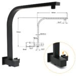 Matt Black 8" SUS Shower Head 3 Modes Handheld Gooseneck Arm Square 2in1 Set - Image 3