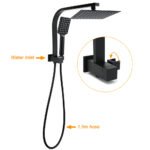 WELS Matt Black 8" Shower Head 3 Modes Handheld Gooseneck Arm Square 2in1 Set Mixer - Image 2