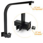 WELS Matt Black 8" Shower Head 3 Modes Handheld Gooseneck Arm Square 2in1 Set Mixer - Image 4