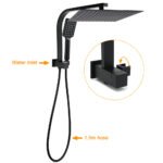 WELS Matt Black Twin Set 12" Large Shower Head 3 Modes Handheld Gooseneck Arm Diverter - Image 2